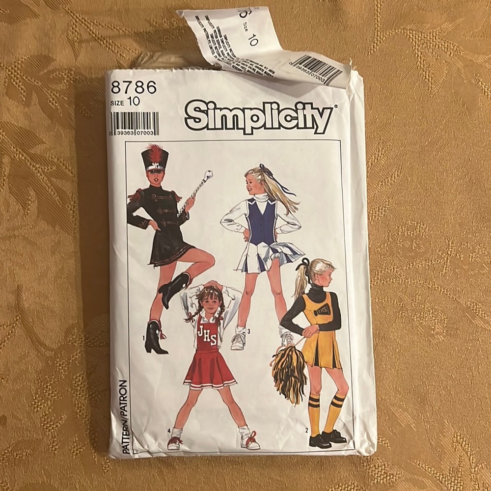 Cheerleader Majorette Cheerleader costume patterns Simplicity 8786